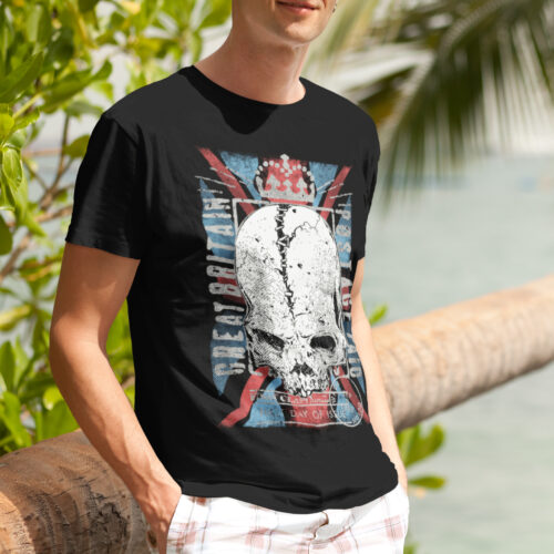 Great Britain Post Skull Vintage Graphic T-shirt