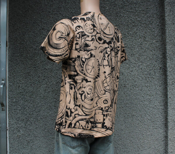 Clock and Gears Doodle Grahpic T-shirt - Image 4