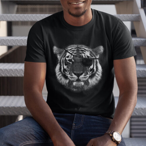 Tiger Pirate Funny Animal Graphic T-shirt