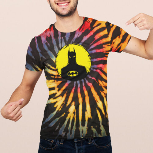 Bat Man Reverse Tie Dye Rainbow T-shirt