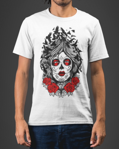 Day Of The Dead-Rose Grunge Graphic T-shirt