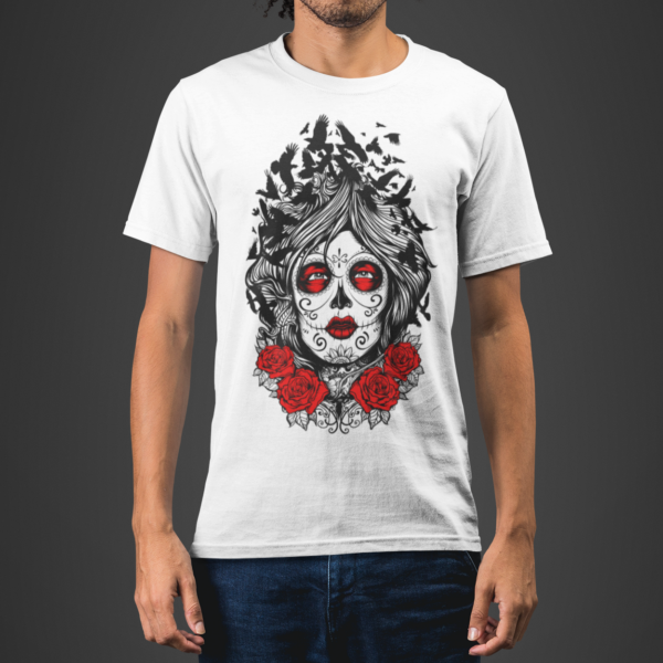 Day Of The Dead-Rose Grunge Graphic T-shirt