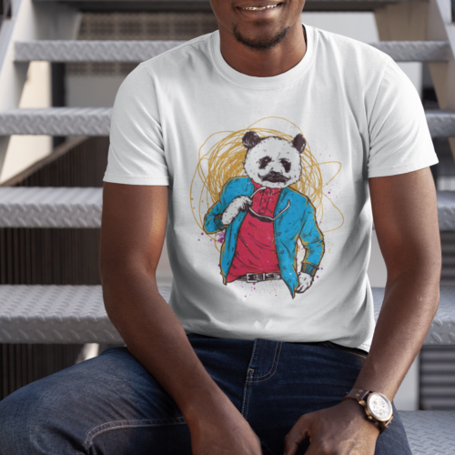Movie Star Panda Funny Animal Graphic T-shirt