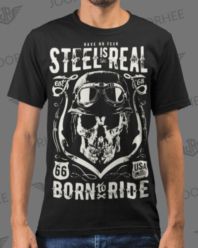 Steel Is Real Unique Skull Biker T-shirt