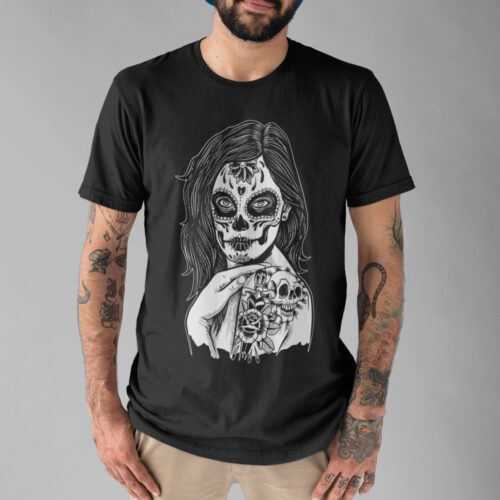 El Muerte Skull Vintage Graphic T-shirt