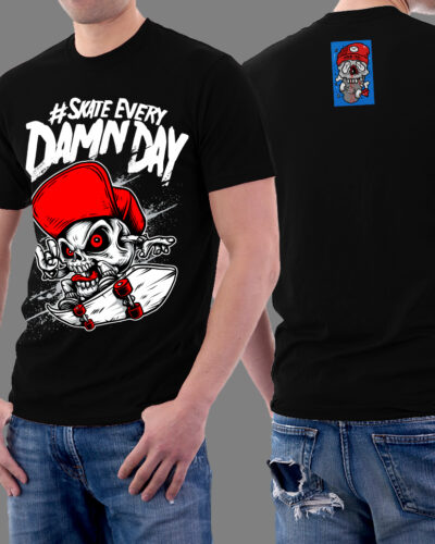 Skate Everyday Skater Skull Graphic T-shirt