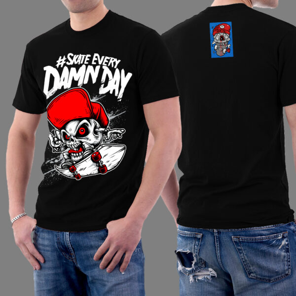 Skate Everyday Skater Skull Graphic T-shirt