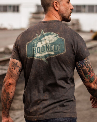 Hooked on Fishing Acid Wash T-shirt