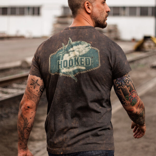 Hooked on Fishing Acid Wash T-shirt