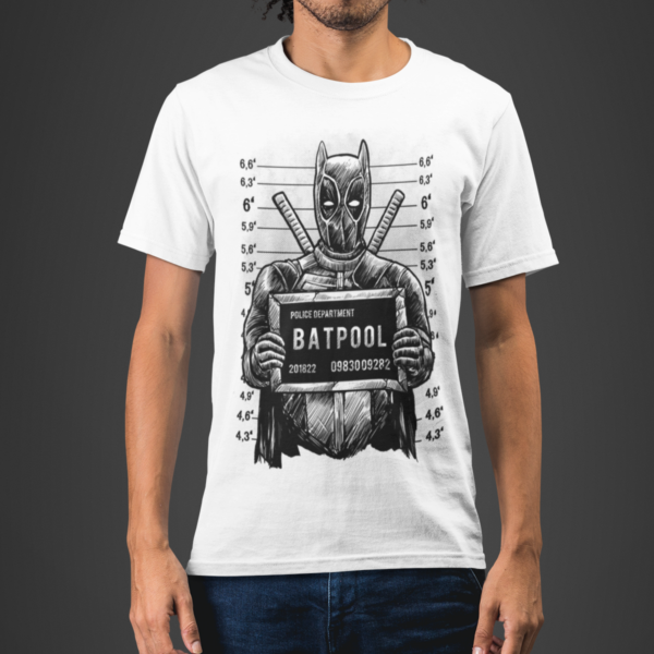Batpool Funny Superhero Graphic T-shirt - Image 5