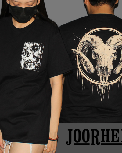 Creep and Rams Grunge Animal Skull T-shirt
