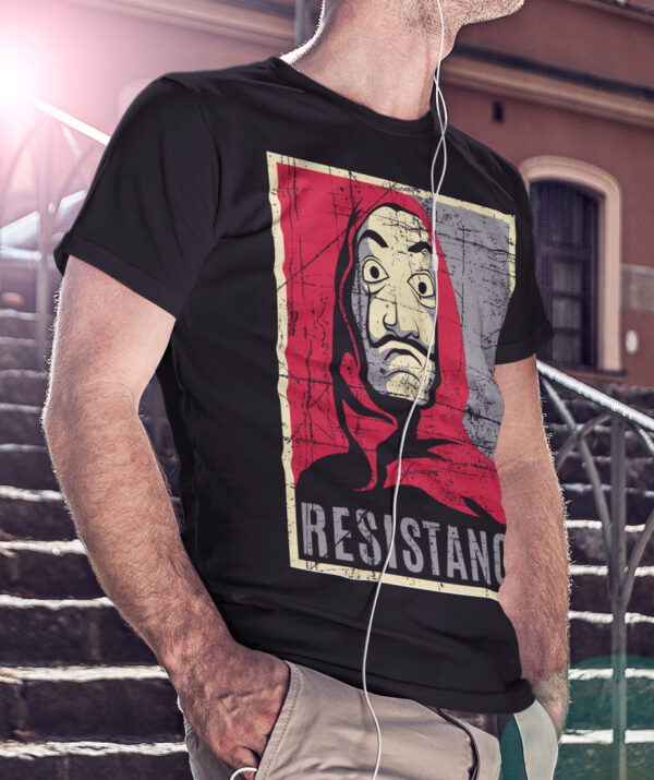 Money Heist Dali Mask Resistance Vintage T-shirt - Image 3
