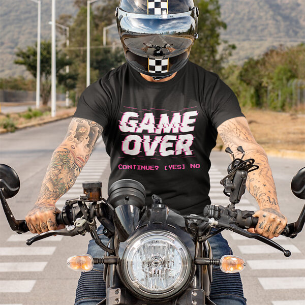 Game Over Glitch Gamer Design T-shirt - Image 3