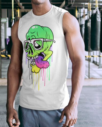 Color Skull Graffiti Tank top