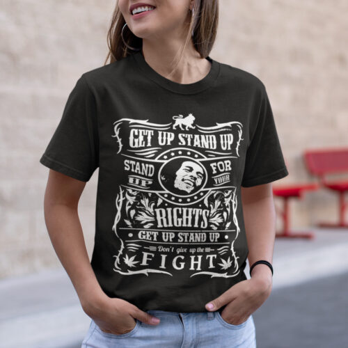 Get Up Stand Up Bob Marley Music Vintage Typography Graphic T-shirt