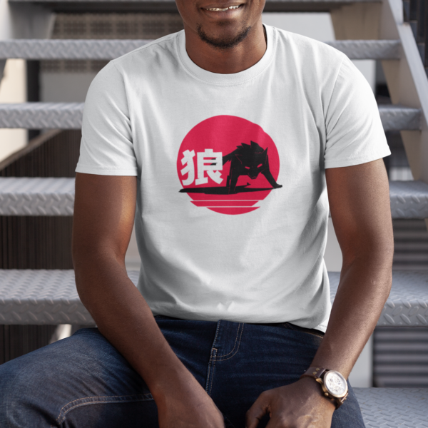 Wolf Animal Japanese Graphic T-shirt - Image 4