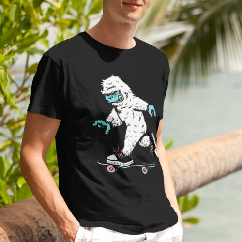 Skateboarding Yeti Skateboard Graphic T-shirt