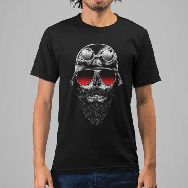 Bone Rider Biker Skull Graphic T-shirt