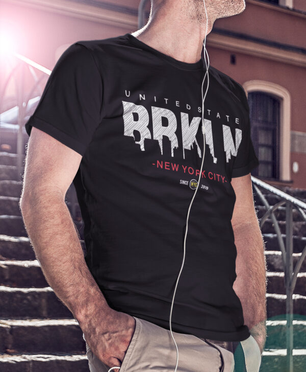 Brooklyn Skyline Typography T-shirt - Image 2
