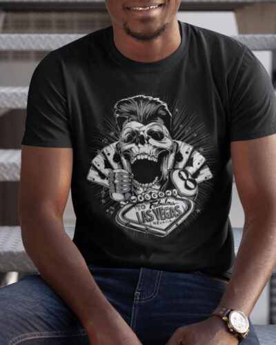Las Vegas Skull Graphic T-shirt
