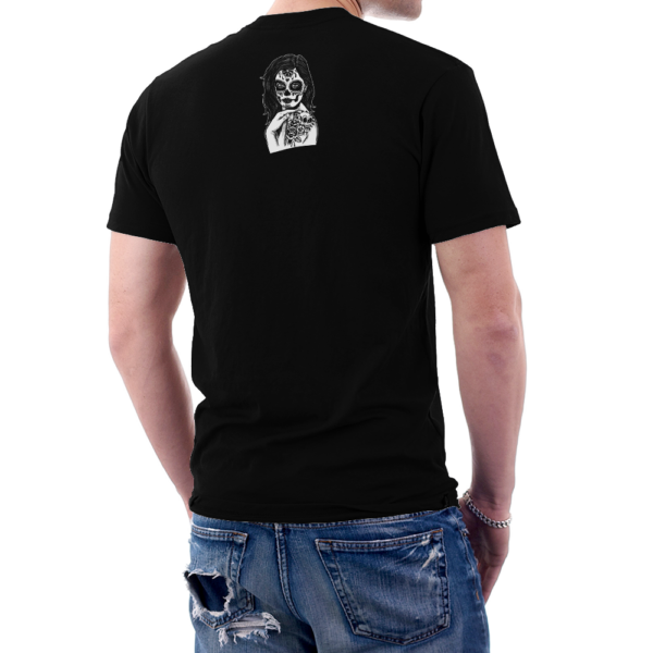 Rose Lady Muerte Pull It and Fire Skull T-shirt - Image 3