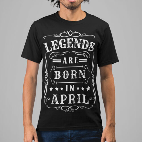 Legends April Typography Graphic T-shirt
