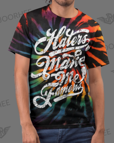 Tie dye spiral rainbow Haters Make Me Famous T-shirt