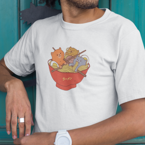 Cat Ramen Funny Animal Food T-shirt