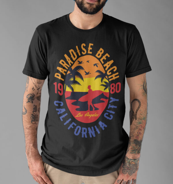 Paradise Beach Holidays Typography Graphic T-shirt - Image 4