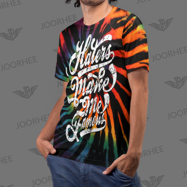 Tie dye spiral rainbow Haters Make Me Famous T-shirt - Image 2