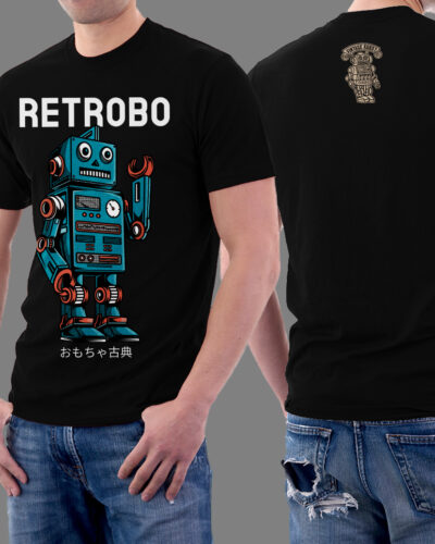 Retrobo Classic Robot Vintage Graphic T-shirt