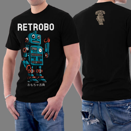 Retrobo Classic Robot Vintage Graphic T-shirt