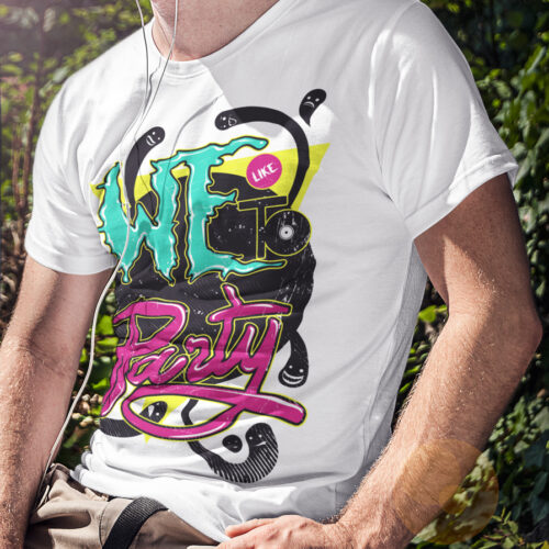We love to Party Typography Vintage T-shirt