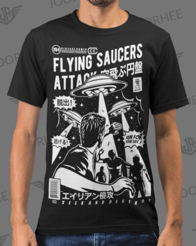 UFO Attack Space Alien Invasion T-shirt