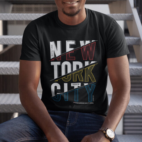 New York Typography 123 Graphic T-shirt