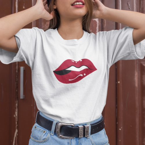 Biting Lip Lady Graphic T-shirt