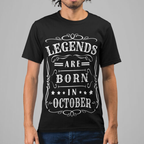 Legends October Typography Graphic T-shirt