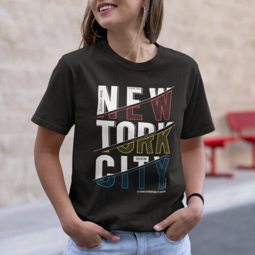 New York Typography 123 Graphic T-shirt
