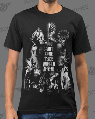 You Can't Save The World Alone Japanese Anime T-shirt