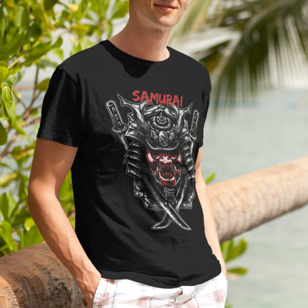 Samurai Japanese Warrior Graphic T-shirt - Image 2