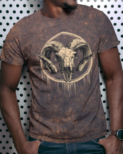 LAMB Skull Acid Wash Tie Dye T-shirt