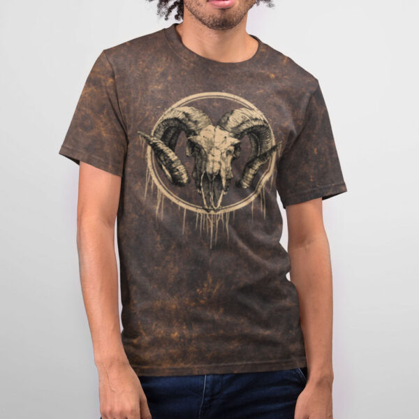 LAMB Skull Acid Wash Tie Dye T-shirt - Image 3