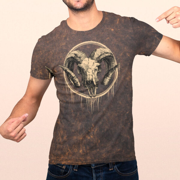 LAMB Skull Acid Wash Tie Dye T-shirt - Image 2