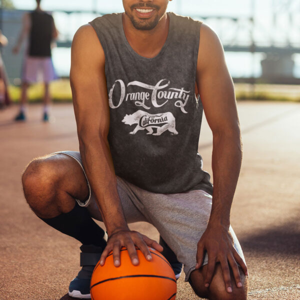 Orange County Black Acid Wash Tie Dye Tank Top - Image 2