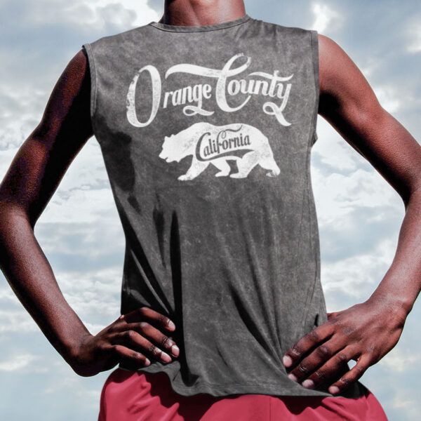 Orange County Black Acid Wash Tie Dye Tank Top - Image 3