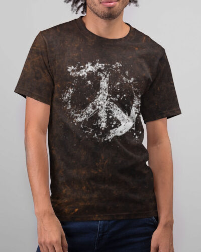 PEACE Sign Rusty Acid Wash Vintage T-shirt