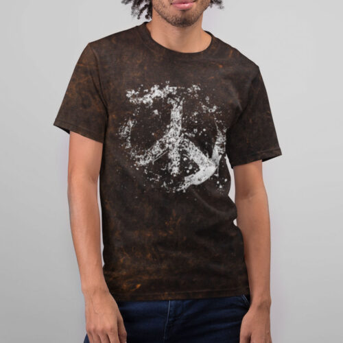 PEACE Sign Rusty Acid Wash Vintage T-shirt