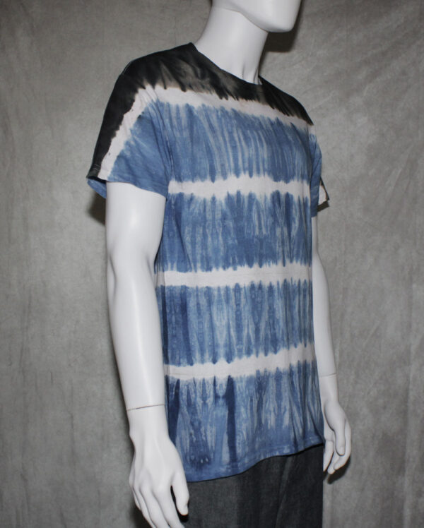Indigo Stripes Tie Dye T Shirt - Image 2