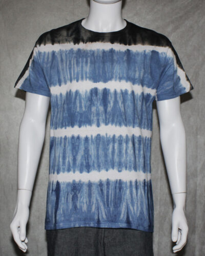 Indigo Stripes Tie Dye T Shirt