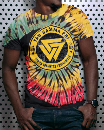 TAU GAMMA Color Spiral Reverse Tie Dye T-shirt